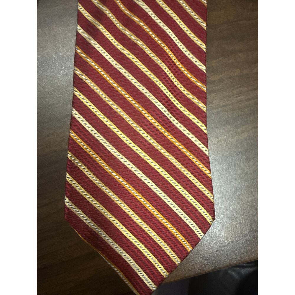 Brooks Brothers Red w/Black & Gold Stripe‎ 100% Silk Necktie.  NWOT